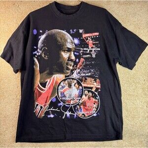 Cisco Pretty Boy Mens XL Black T Shirt Michael Jordan Bulls 2 Sided Graphics HTF